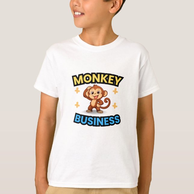 T-shirt Monkey Business Funny  (Devant)