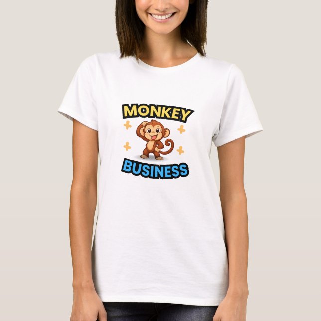 T-shirt Monkey Business Funny  (Devant)