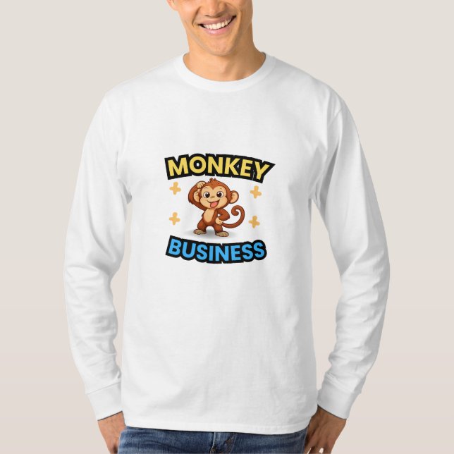 T-shirt Monkey Business Funny  (Devant)