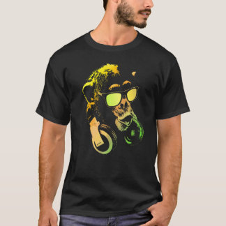 T-shirt Monkey Chimp With Sunglasses And Headphones  