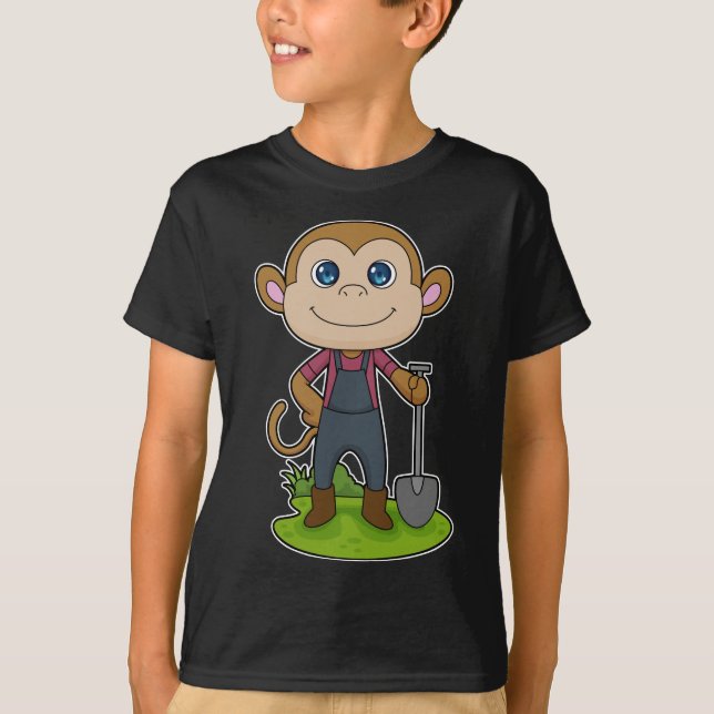 T-shirt Monkey Farmer Shovel (Devant)