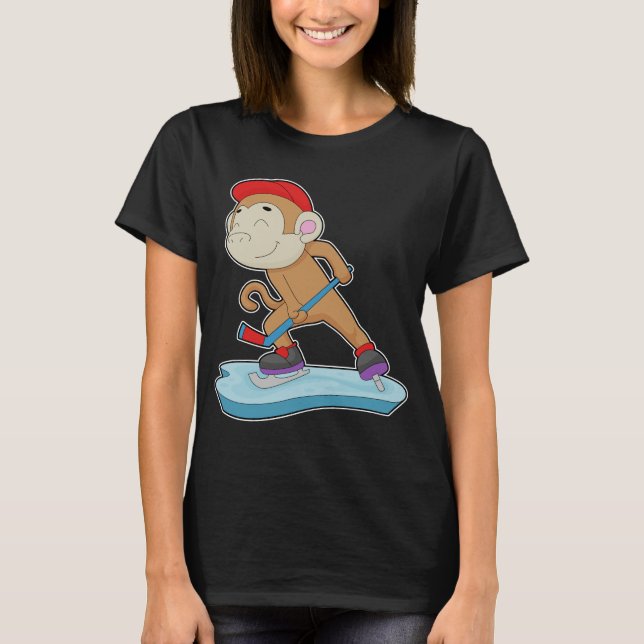 T-shirt Monkey Field Hockey stick Sports (Devant)