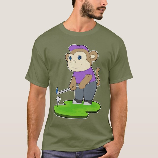 T-shirt Monkey Golf Golf clubs (Devant)