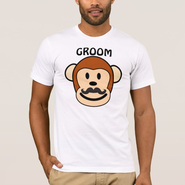 T-shirt Monkey Groom Avec Moustache (Devant)