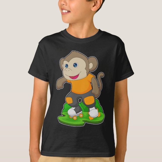 T-shirt Monkey Patinage en ligne Roller skates (Devant)