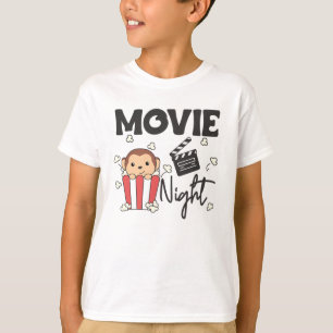 T-shirt Monkey Popcorn Movie Nuit Sweet Monkey Movies