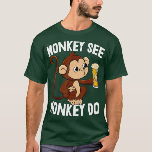 T-shirt Monkey see Monkey Do Funny Toddler Monkey Drinking