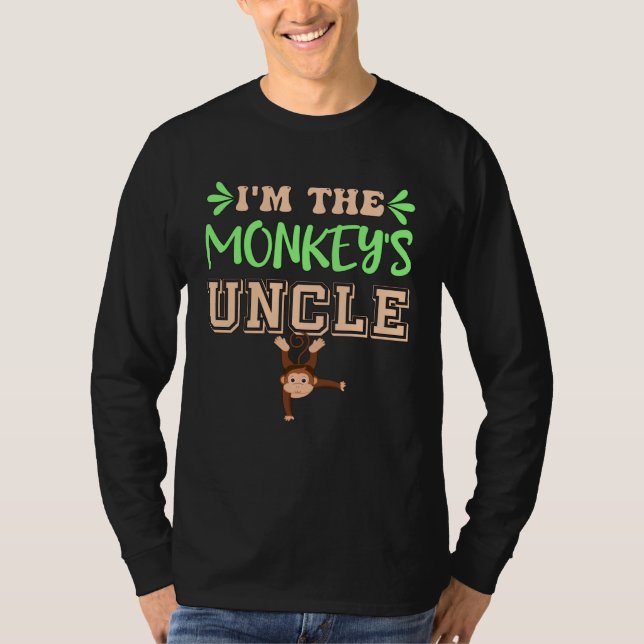 T-shirt Monkey Zoo Animal  Family Uncle (Devant)