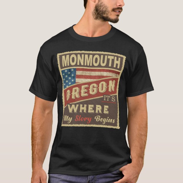 T-shirt MONMOUTH, OU C'est là que commence mon histoire (Devant)
