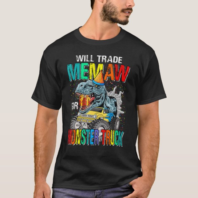 T-shirt Monnaie D'Échange Pour Monster Truck Dinosaur (Devant)