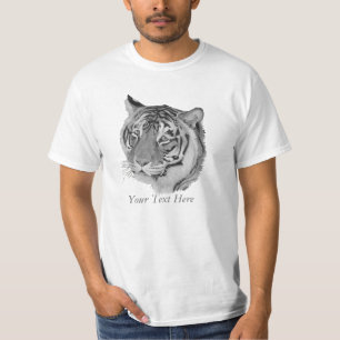 T-shirt monochrome de peinture de portrait réaliste de