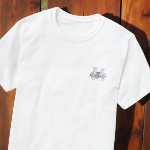 T-shirt Monogram Modern Cool Grunge Ajouter Votre Nom