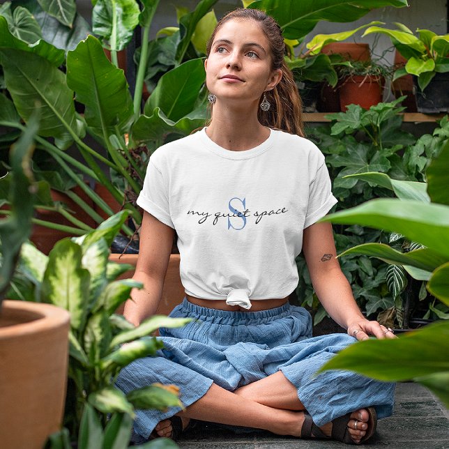 T-shirt Monogram 'my quiet space' Activewear Classic White (Créateur téléchargé)