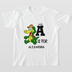 T-shirt Monogramme A personnalisé est pour Alligator drôle