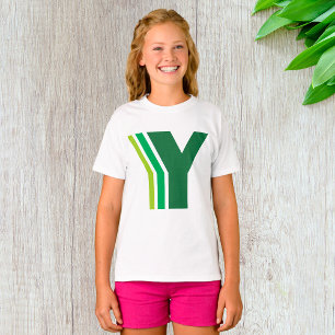 T-shirt Monogramme à rayures géométriques avec Y en lettre