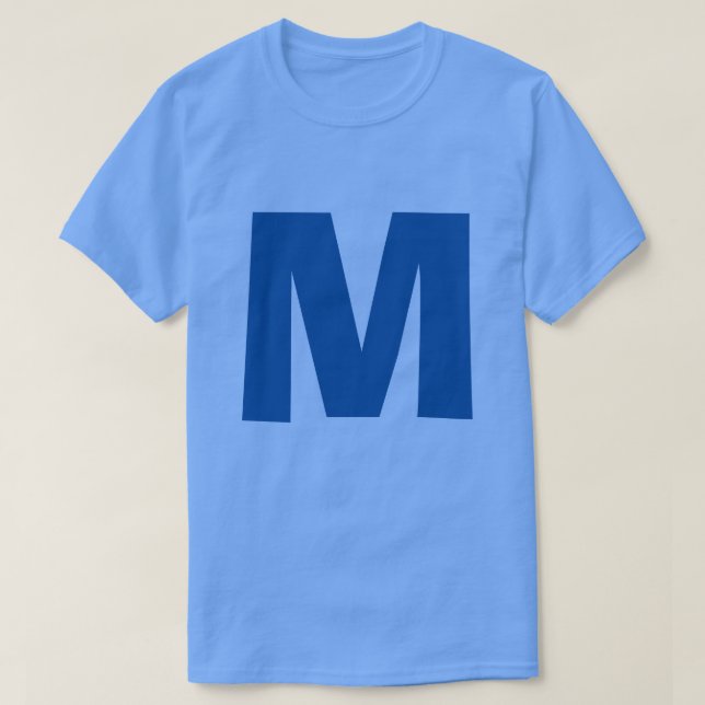 T-shirt Monogramme bleu Nom initial (Design devant)