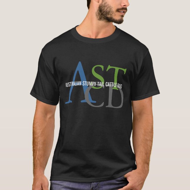T-shirt Monogramme courtaud australien de chien de bétail (Devant)