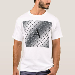 T-shirt Monogramme d'acier en plaque d'argent diamant