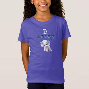 T-Shirt Monogramme de chiot blanc personnalisé