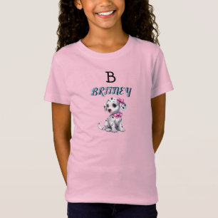 T-Shirt Monogramme de chiot dalmate personnalisé