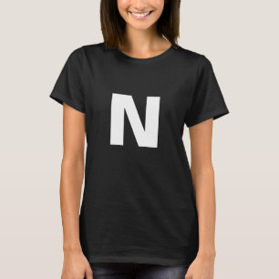 T-shirt Monogramme de Lettre Initiale Moderne Élégant Tend