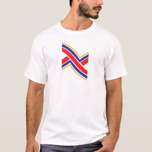 T-shirt Monogramme de lettre X rouge bleu jaune