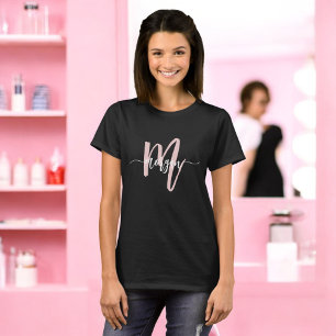 T-shirt Monogramme Design Moderne Pink