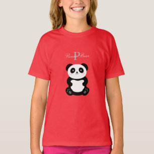 T-shirt Monogramme d'ours de panda Bébé mignon