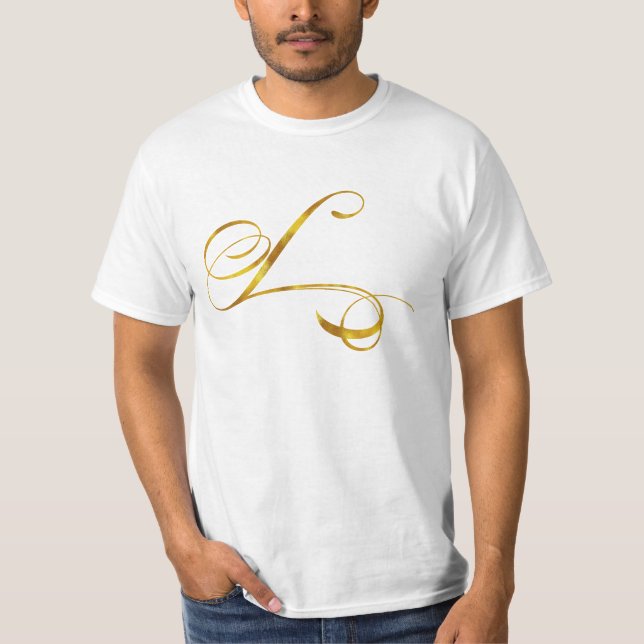 T-shirt Monogramme fait sur commande L initiale de (Devant)