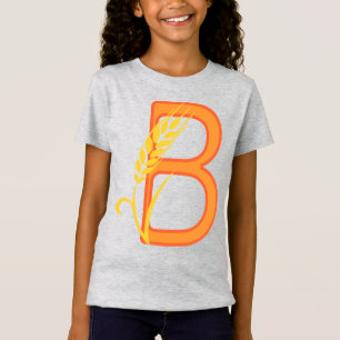 T-Shirt monogramme floral B lettre majuscule