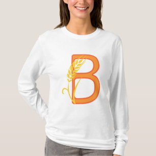 T-shirt monogramme floral B lettre majuscule