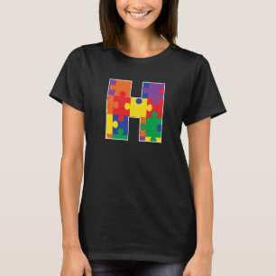 T-shirt Monogramme H dans des pièces de puzzle multicolore