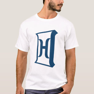 T-shirt Monogramme Initial Élégant Lettre H Bleu Royal
