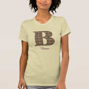T-shirt Monogramme Initiale B Floral Vintage Personnalisé