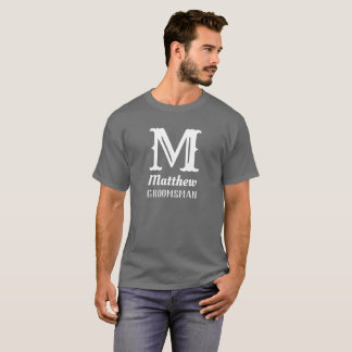 T-shirt Monogramme initiale du nom Mariage Grey des garçon