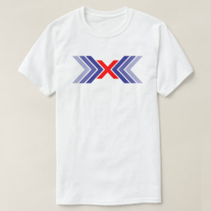 T-shirt Monogramme Lettre X ligne Ruban Élégant