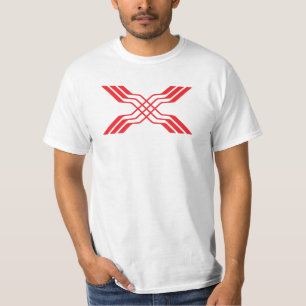 T-shirt Monogramme lettre X ligne ruban rouge élégant