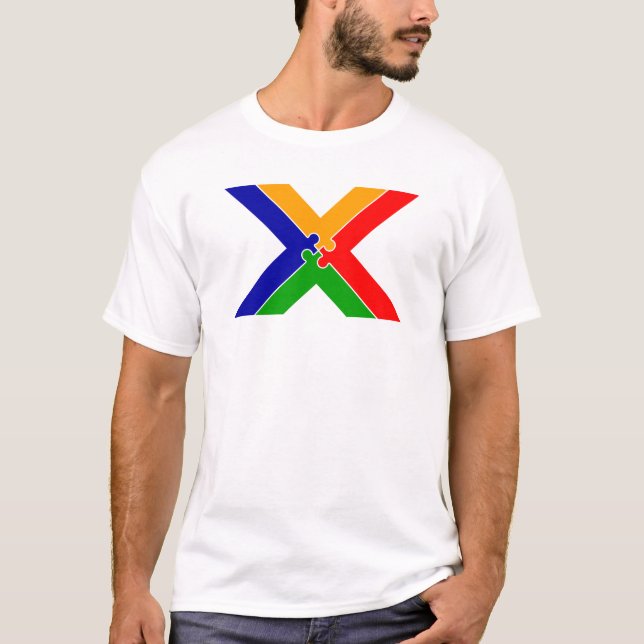 T-shirt Monogramme Lettre X Puzzle (Devant)