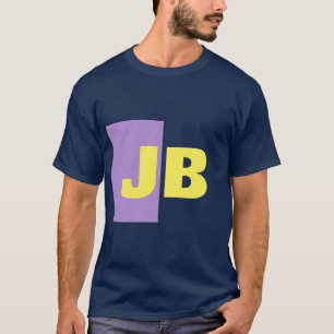 T-shirt Monogramme Lettres initiales Marine bleu Indigo ja