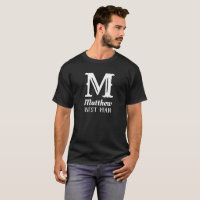 Monogramme masculin personnalisé Mariage noir