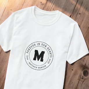 T-shirt Monogramme Mémorial Moderne À Tout Jamais Dans Nos