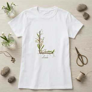 T-shirt Monogramme Minimaliste L : La Touche de la Nature