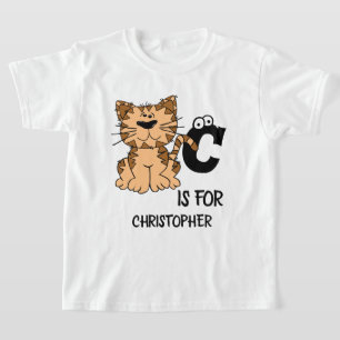 T-shirt monogramme personnalisé C est pour chats chaton ch
