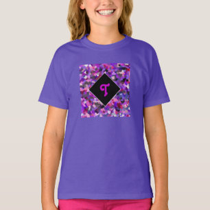 T-shirt Monogramme personnalisé Confetti initial violet