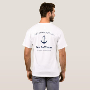 T-shirt Monogramme personnalisé Famille Vacances Ancre nau