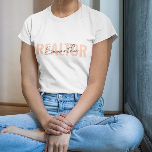 T-shirt Monogramme rose pâle de l'agent immobilier (Créateur téléchargé)