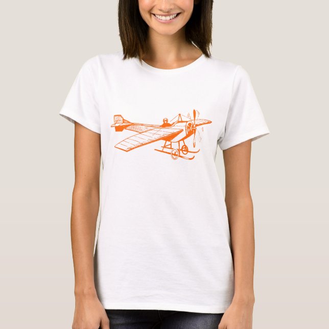T-shirt Monoplane vintage - Orange (Devant)