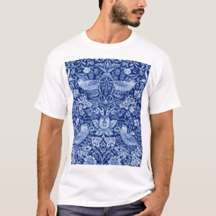 T-shirt Monotone bleu de fraises Thief, William Morris