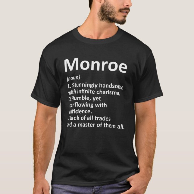 T-shirt MONROE Définition Drôle Nom de famille Arbre de fa (Devant)
