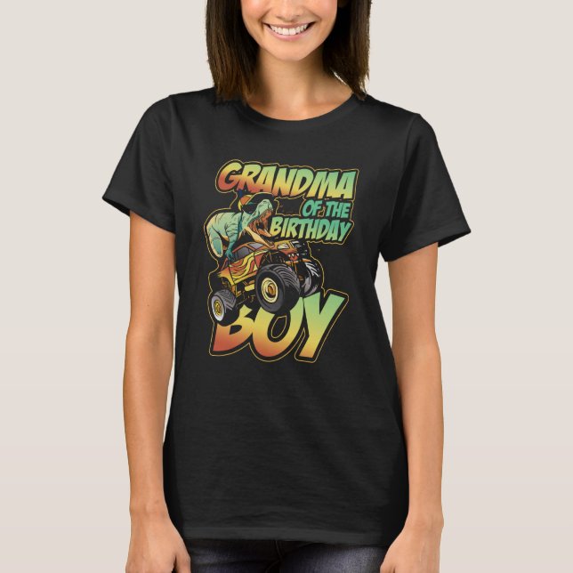 T-shirt Monster Camion Grand-mère Du Garçon D'Anniversaire (Devant)